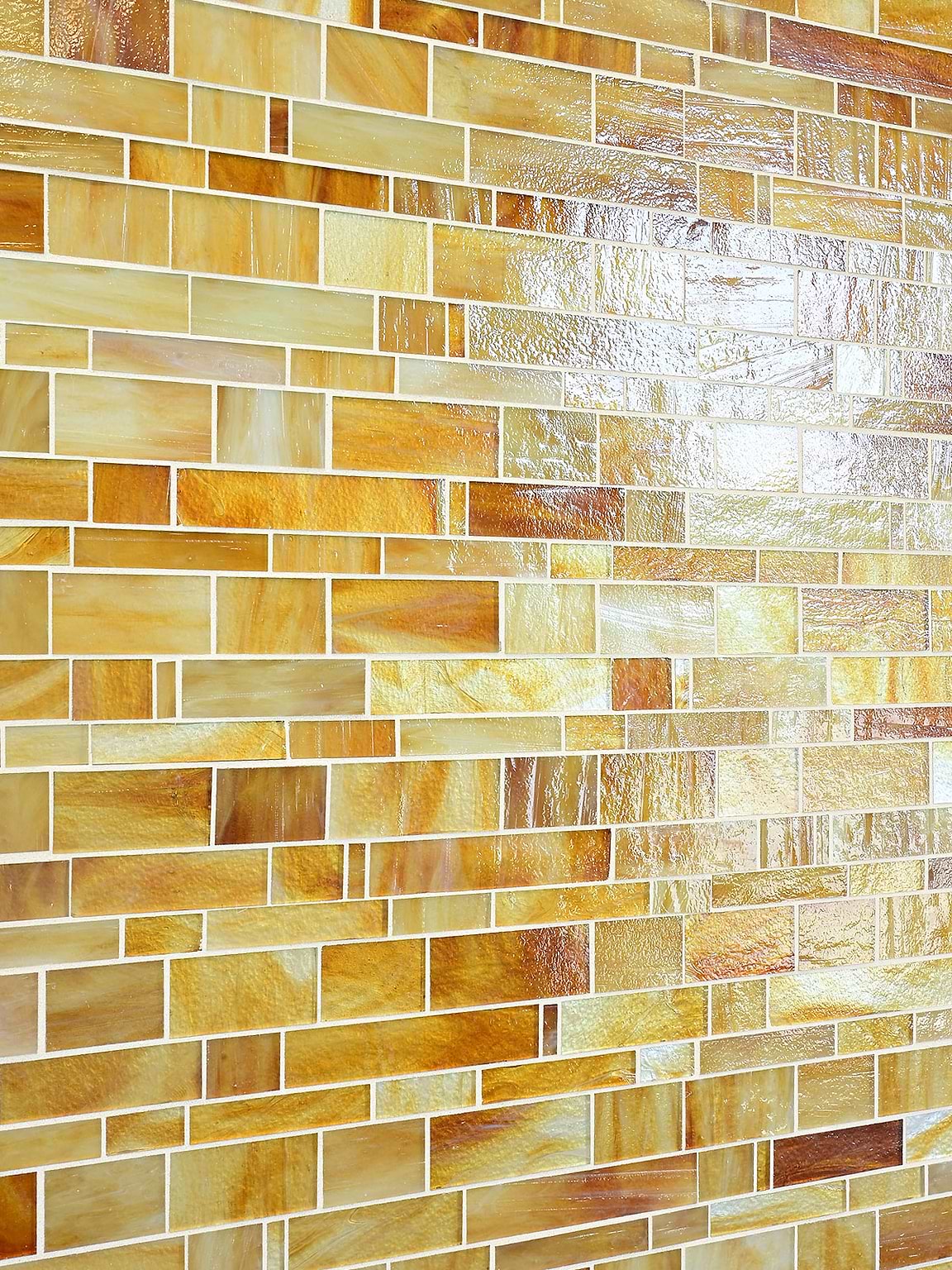 Photo inspiration: Fresh Look at Honey Onyx Glass Subway Hand Cut Artisan Mosaic Tile