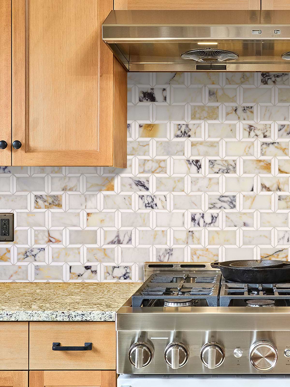 Shop - Marble Backsplash Tile - ( Timeless ) Luxurious Look!