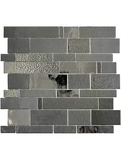 Charcoal Gray Glass Subway Hand Cut Artisan Mosaic Tile BA7018 1