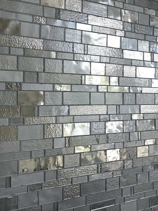 Curated visual reference: Artisan Subway Tile Mosaics Reference: Charcoal Gray Glass Subway Hand Cut Artisan Mosaic Tile