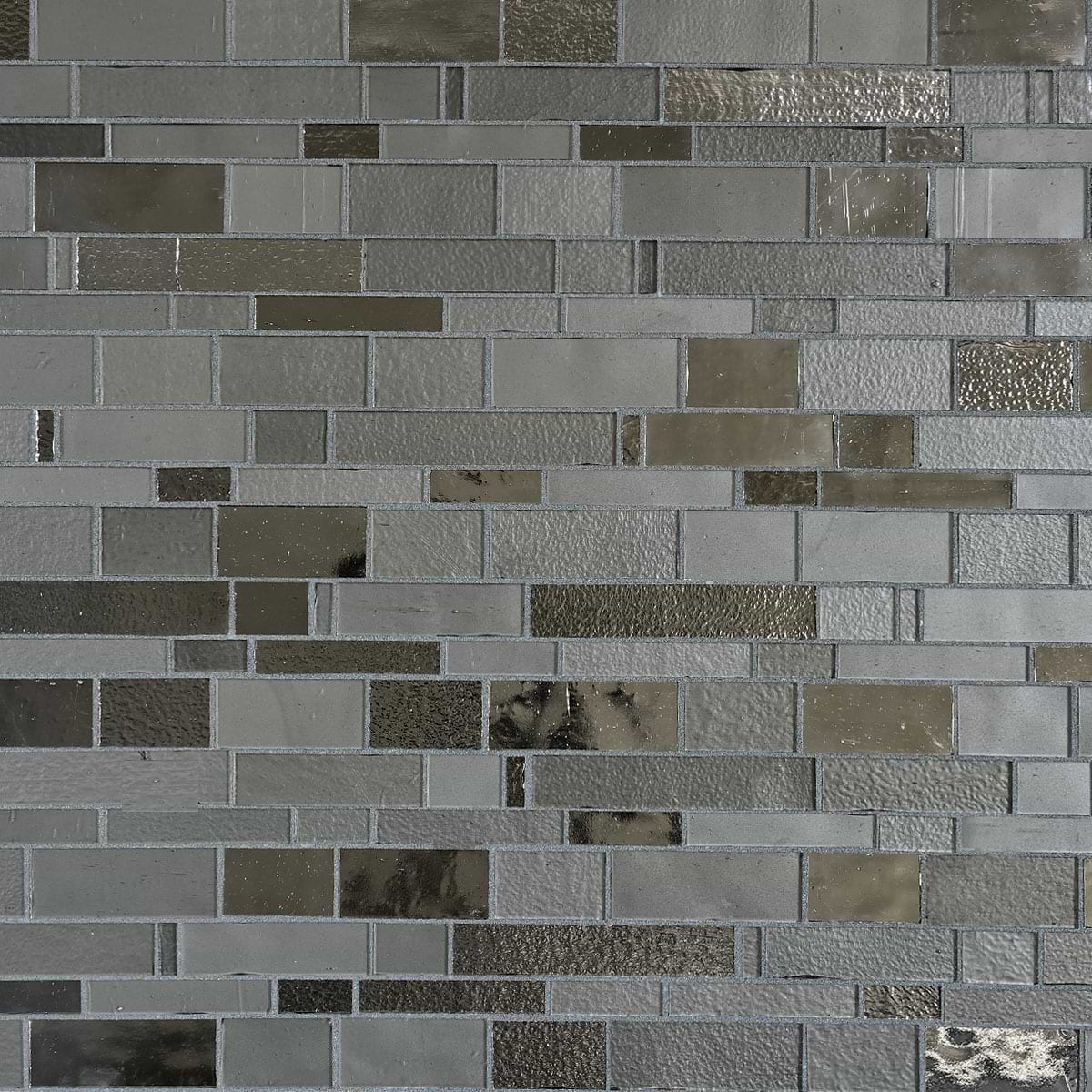 Charcoal Gray Glass Subway Hand Cut Artisan Mosaic Tile BA7018 4