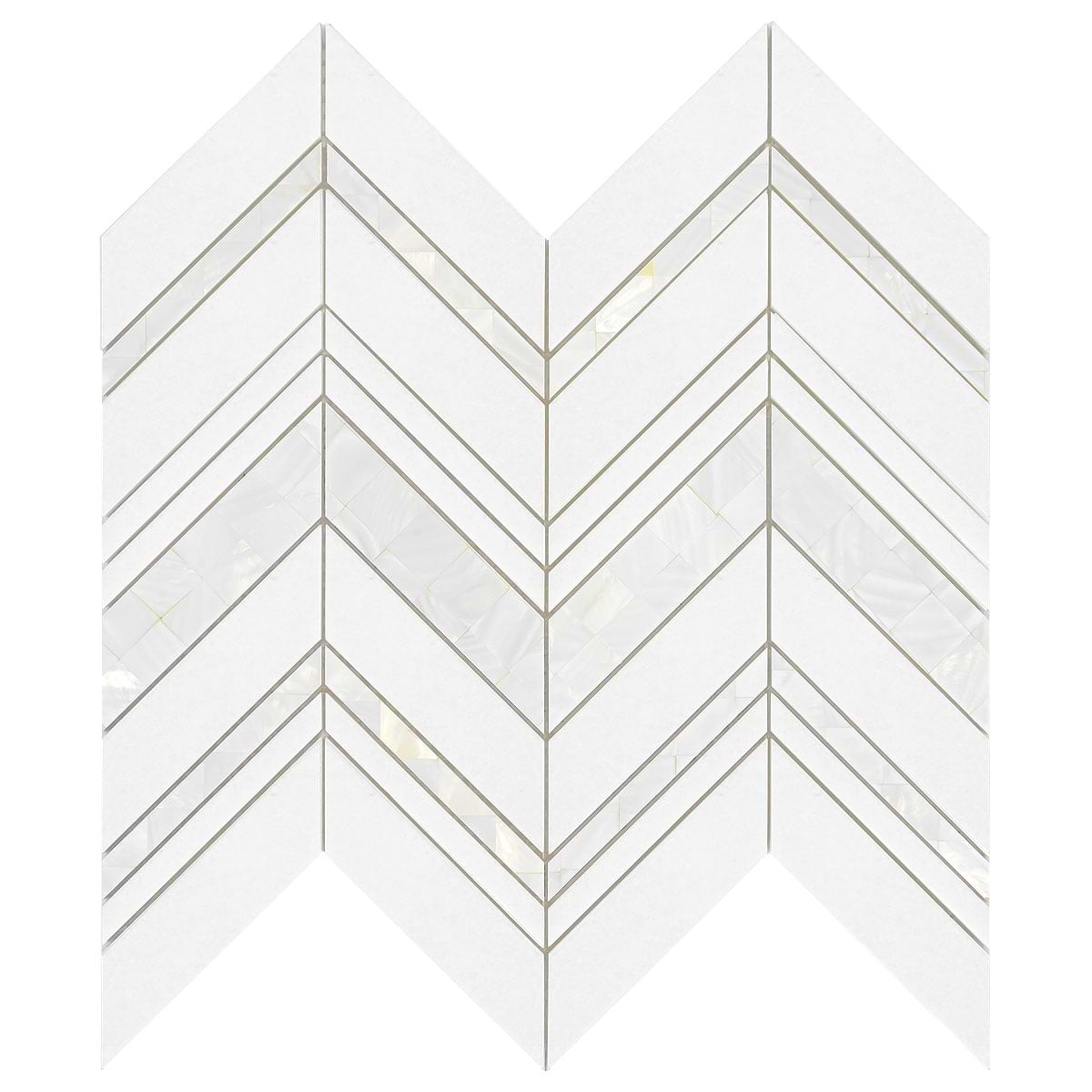 Chevron Pearl Marble Mosaic Backsplash Tile BA8030 2