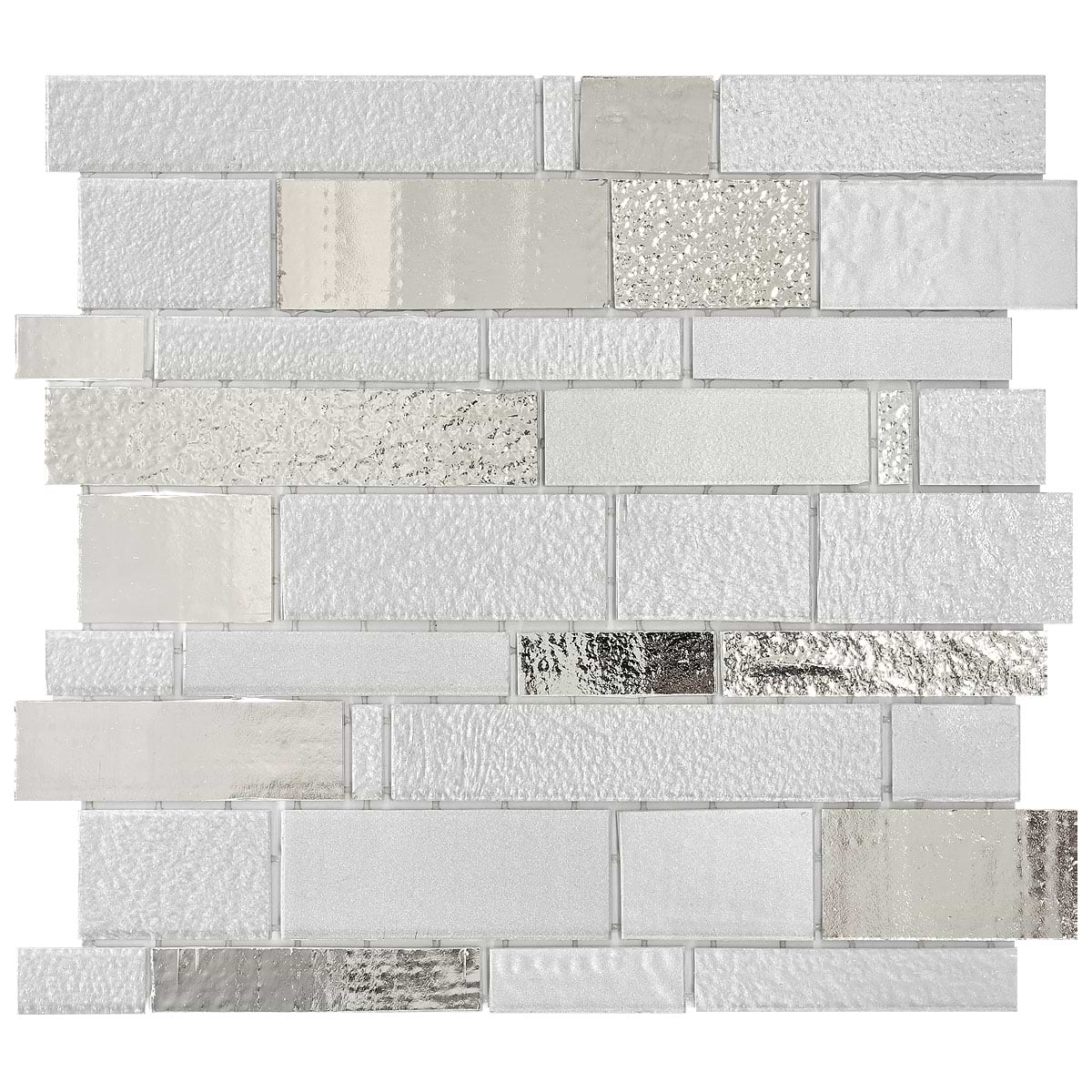 Diamond Gray Glass Subway Hand Cut Artisan Mosaic Tile BA7020 2