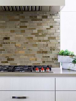 Modern Cabinet with Brown Glass Artisan Mosaic Tile BA7019