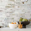 Opal Beige Brown Glass Subway Hand Cut Artisan Mosaic Tile BA7015