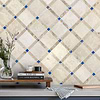 Light Travertine Tile with Blue Glass BA1029