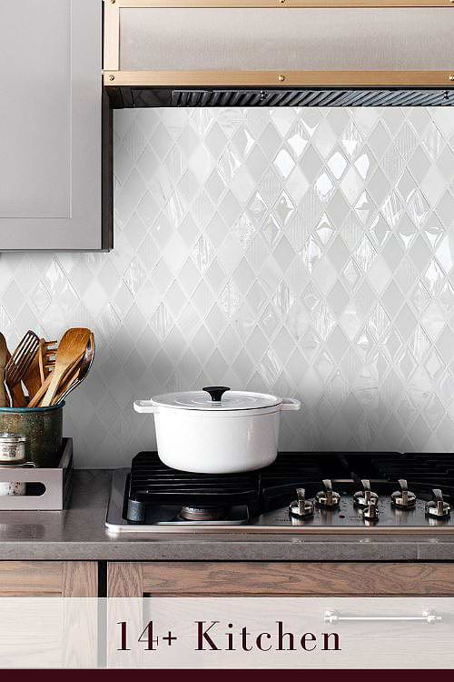 White Backsplash for Dark Countertops