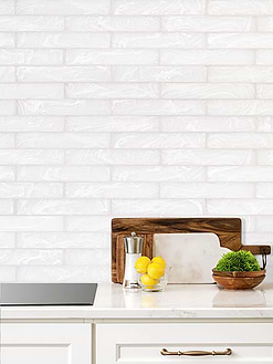 Milky White Glass Subway Backsplash Tile BA6707