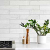 Countertop with Large White Marble Subway Backsplash Tile BA8035