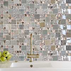 Rose Gold Gray Slate Glass Backsplash Tile BA8007