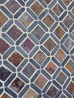 Rusty Brown Gray Diamond Slate Backsplash Tile BA1067 4