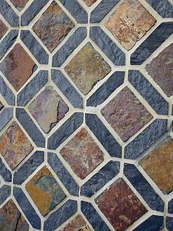 Rusty Brown Gray Diamond Slate Backsplash Tile BA1067 6