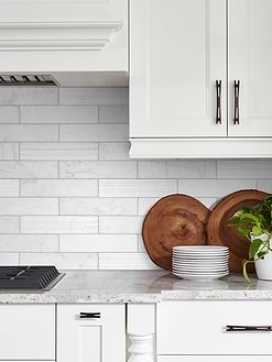 White Countertop Large White Marble Subway Backsplash Tile BA8035