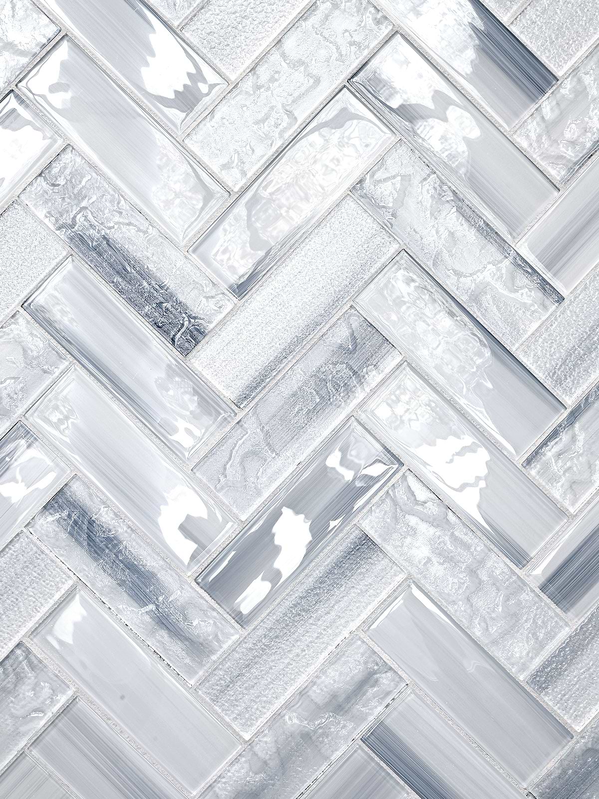 Blue Gray Herringbone Glass Tile BA5507 1