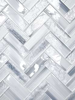 Blue Gray Herringbone Glass Tile BA5507 1