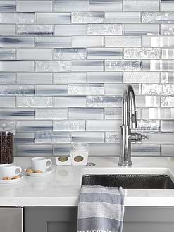 Blue Gray Subway Glass Tile BA5507