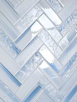 Ocean Blue Glass Herringbone Tile BA5507 1