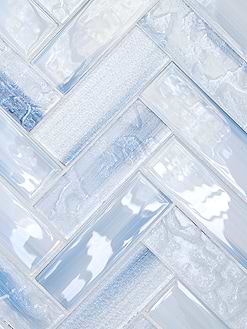 Ocean Blue Glass Herringbone Tile BA5507 2