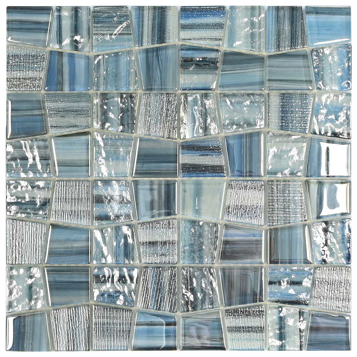 Blue Glass Mosaic Hand Painted BA5515 7