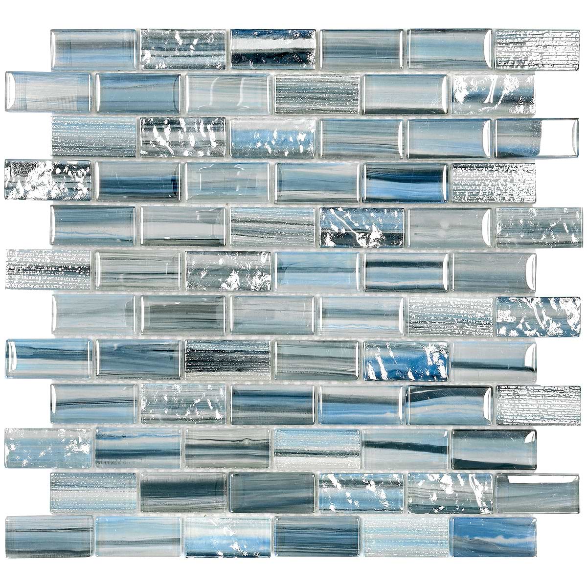 Blue Subway Hand Painted Glass Mosaic BA5516 6