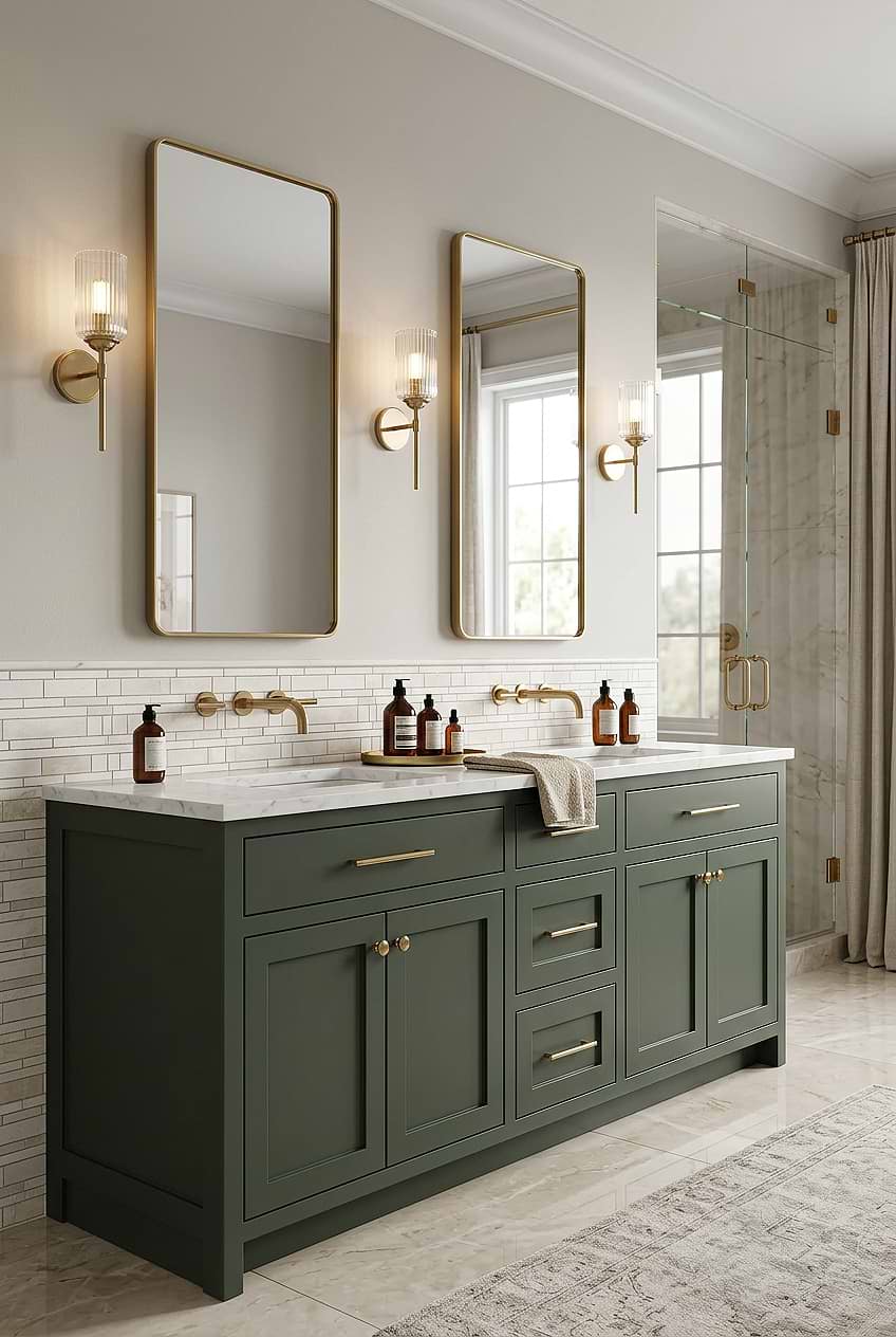 Beige Marble Subway Bathroom Tile BA1095