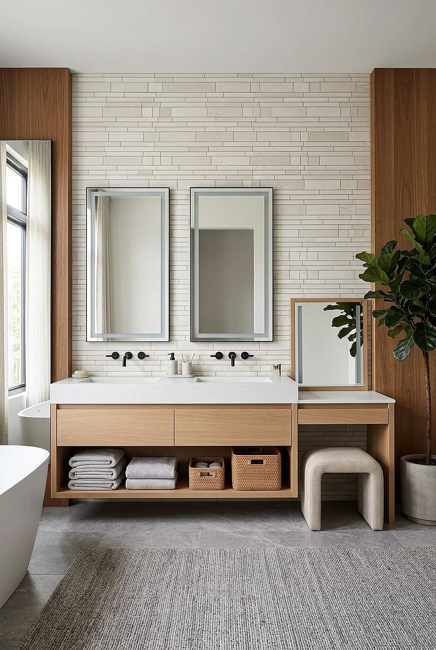 Beige Marble Subway Vanity Wall Tile BA1095