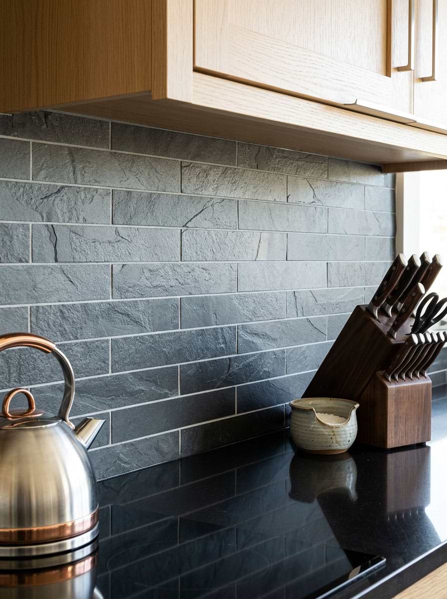 Black Dark Gray Textured Subway Slate Tile Black Dark Gray Textured Subway Slate Tile