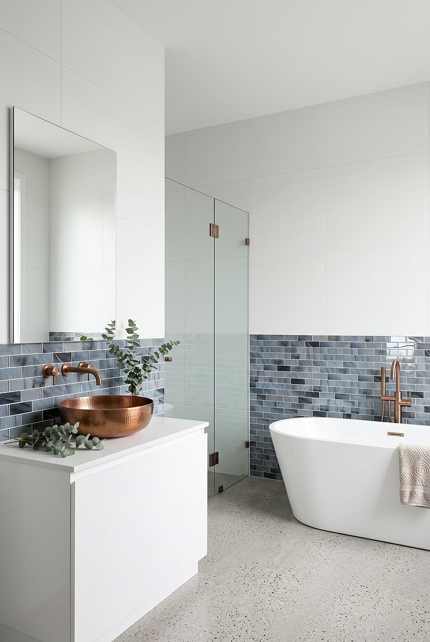 Blue Gray Glass Bathroom Tile Style BA8010 blog Blue Gray Glass Bathroom Tile Style BA8010
