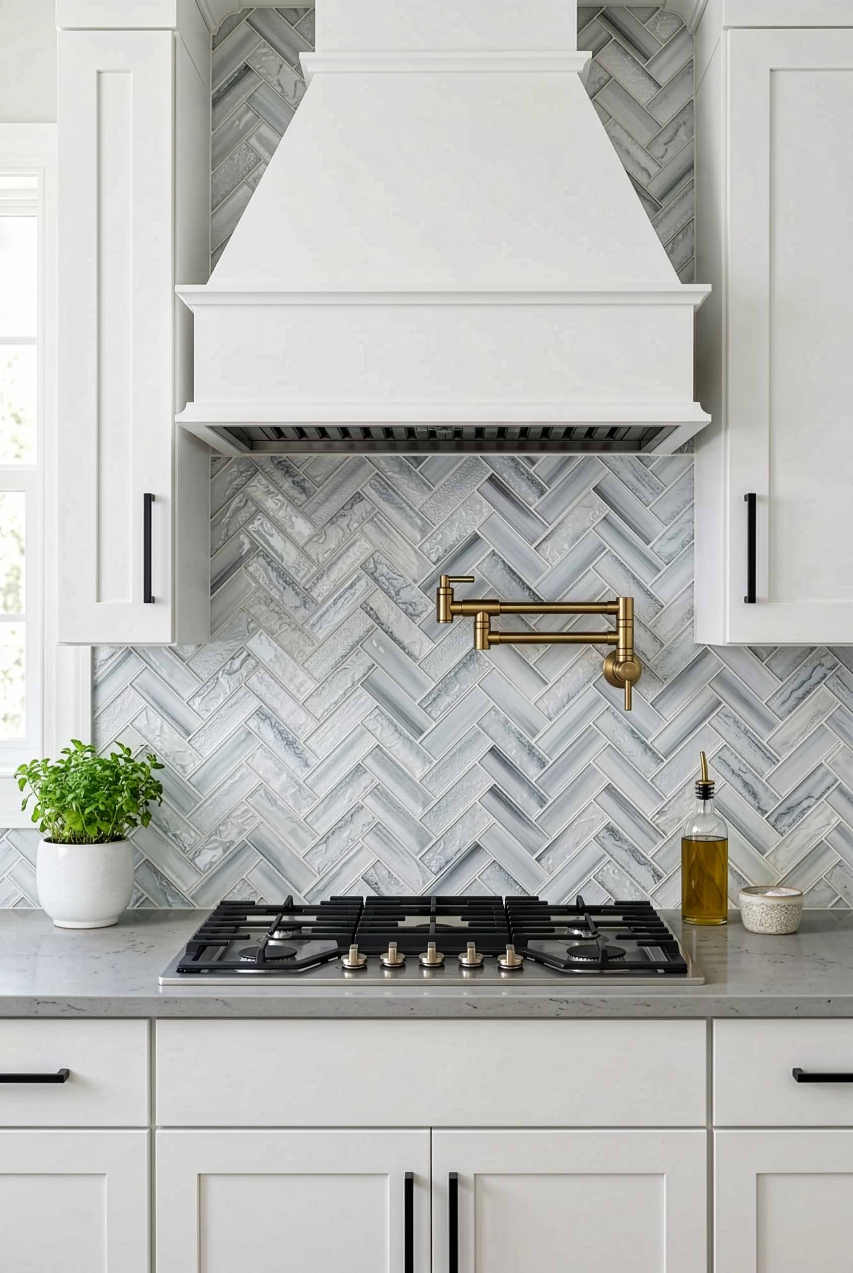 Blue Gray Glass Herringbone Mosaic Tile BA5507 LOT B Blue Gray Glass Herringbone Mosaic Tile BA5507 LOT B