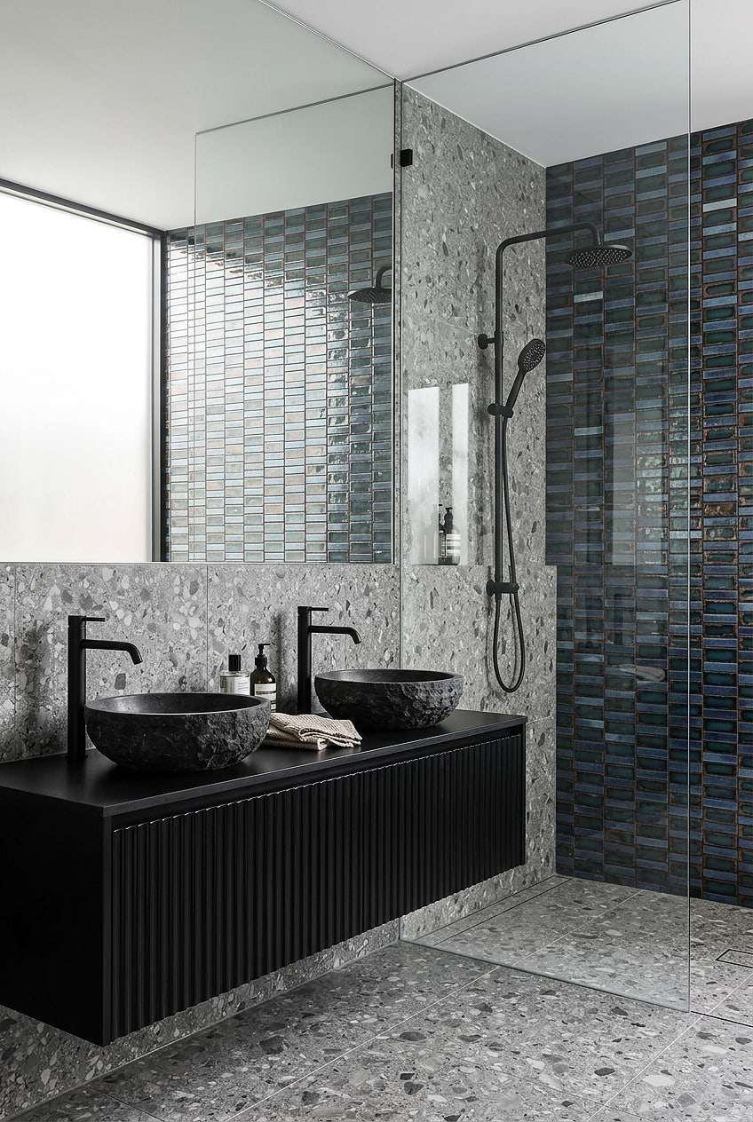 Blue Rustic Glass Bathroom Mosaic Tile BA6204 Blue Rustic Glass Bathroom Mosaic Tile BA6204
