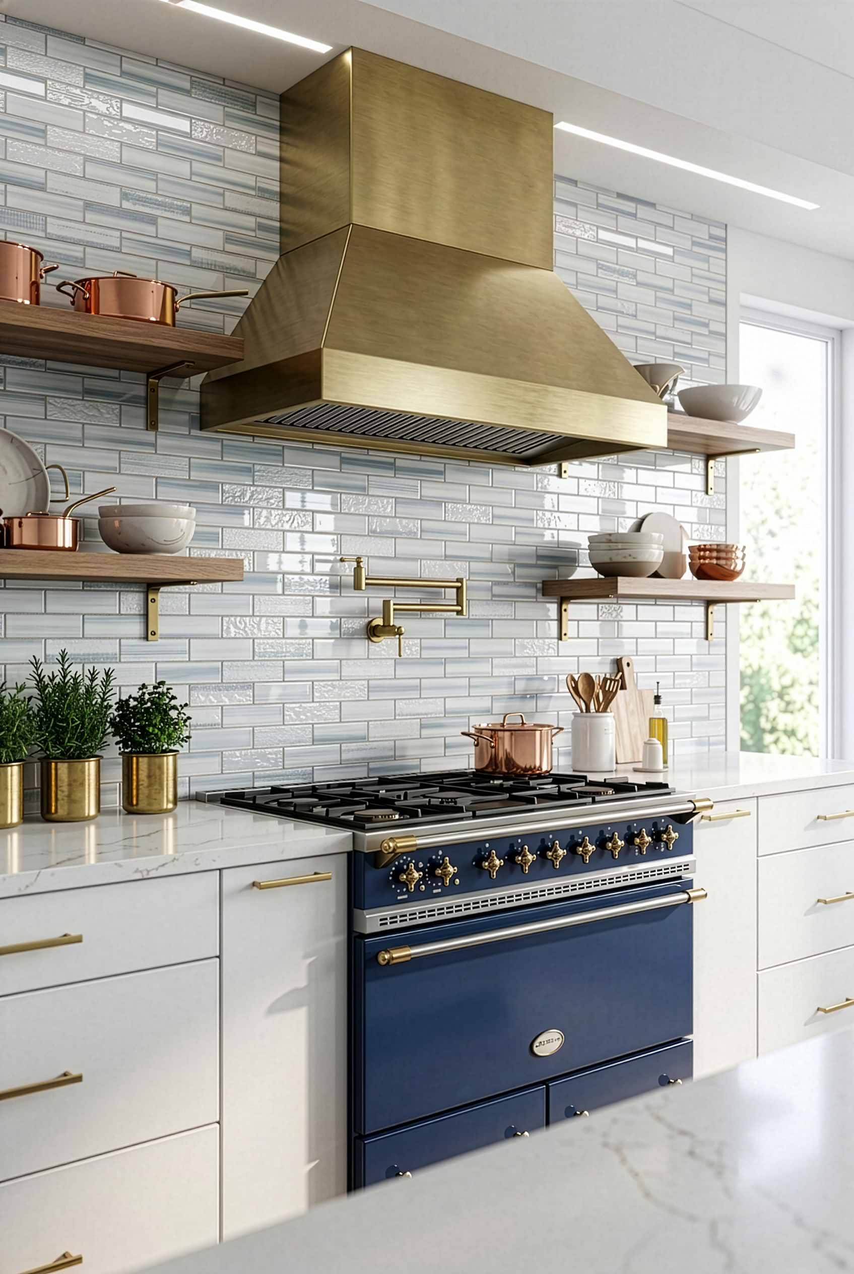 Blue Textured Glass Subway Kitchen BA5507 LOT A