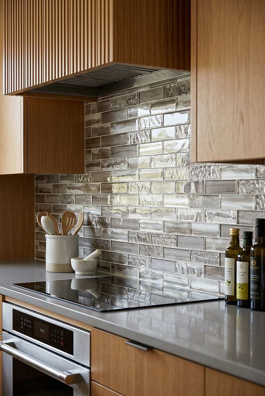 Brown Glass Subway Kitchen Tile BA6201