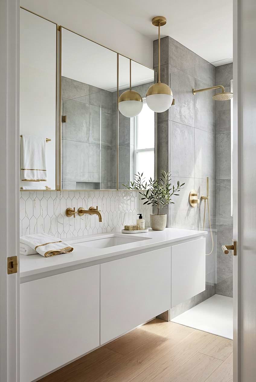 Calacatta Gold Glass Bathroom Mosaic Tile BA6702 Calacatta Gold Glass Bathroom Mosaic Tile BA6702