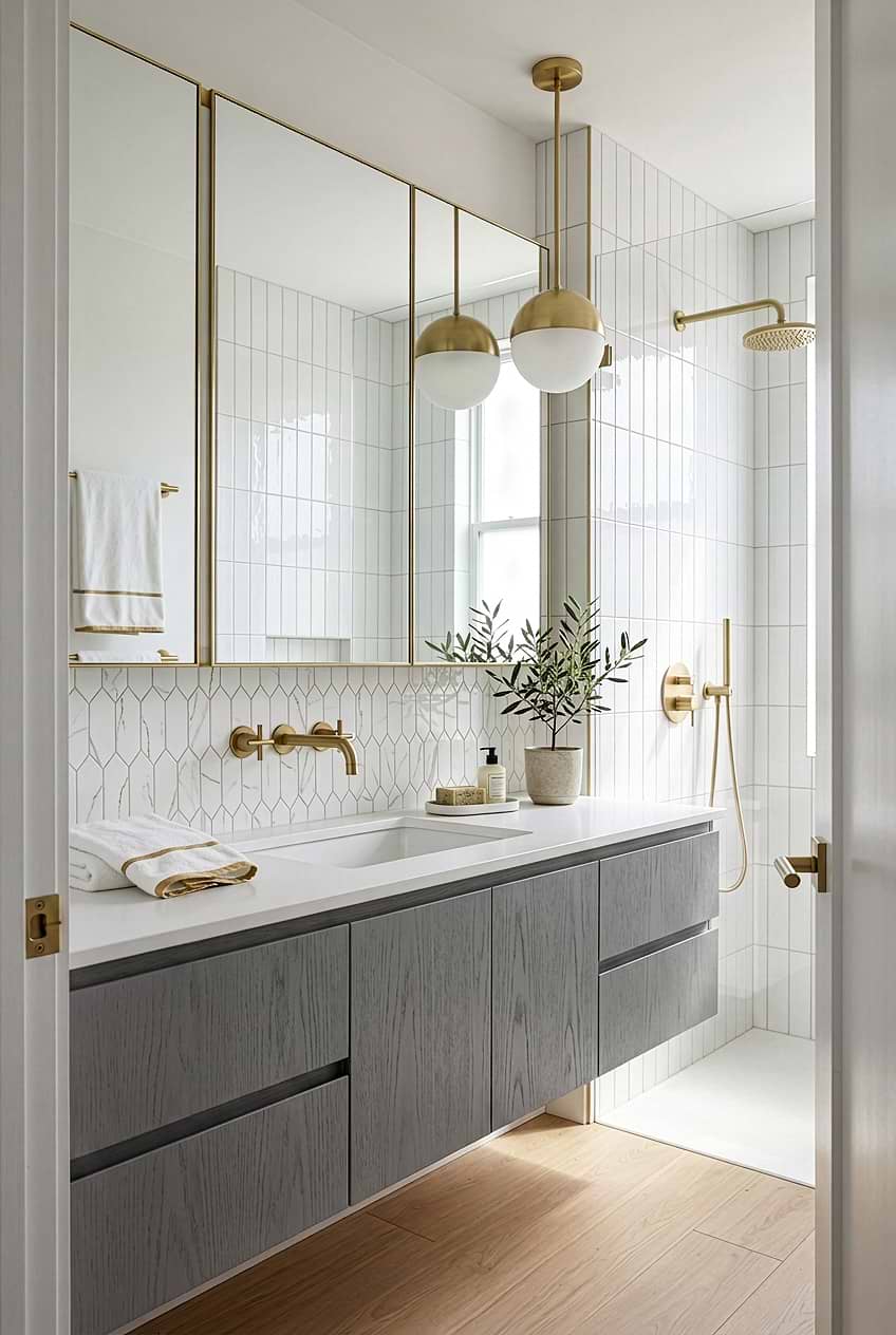 Calacatta Gold Glass Marble Shower Tile BA6702