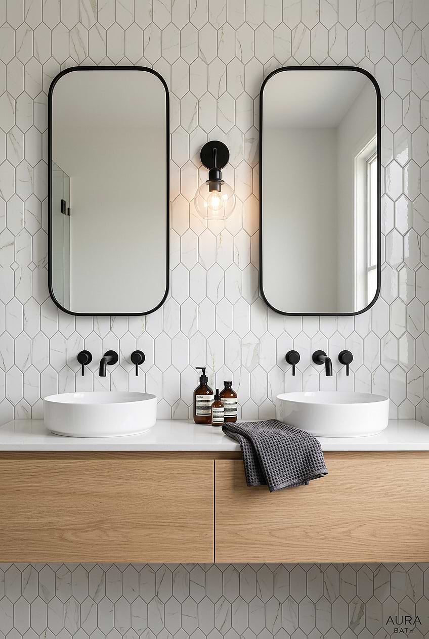 Calacatta Gold Picket Bathroom Tile BA6702