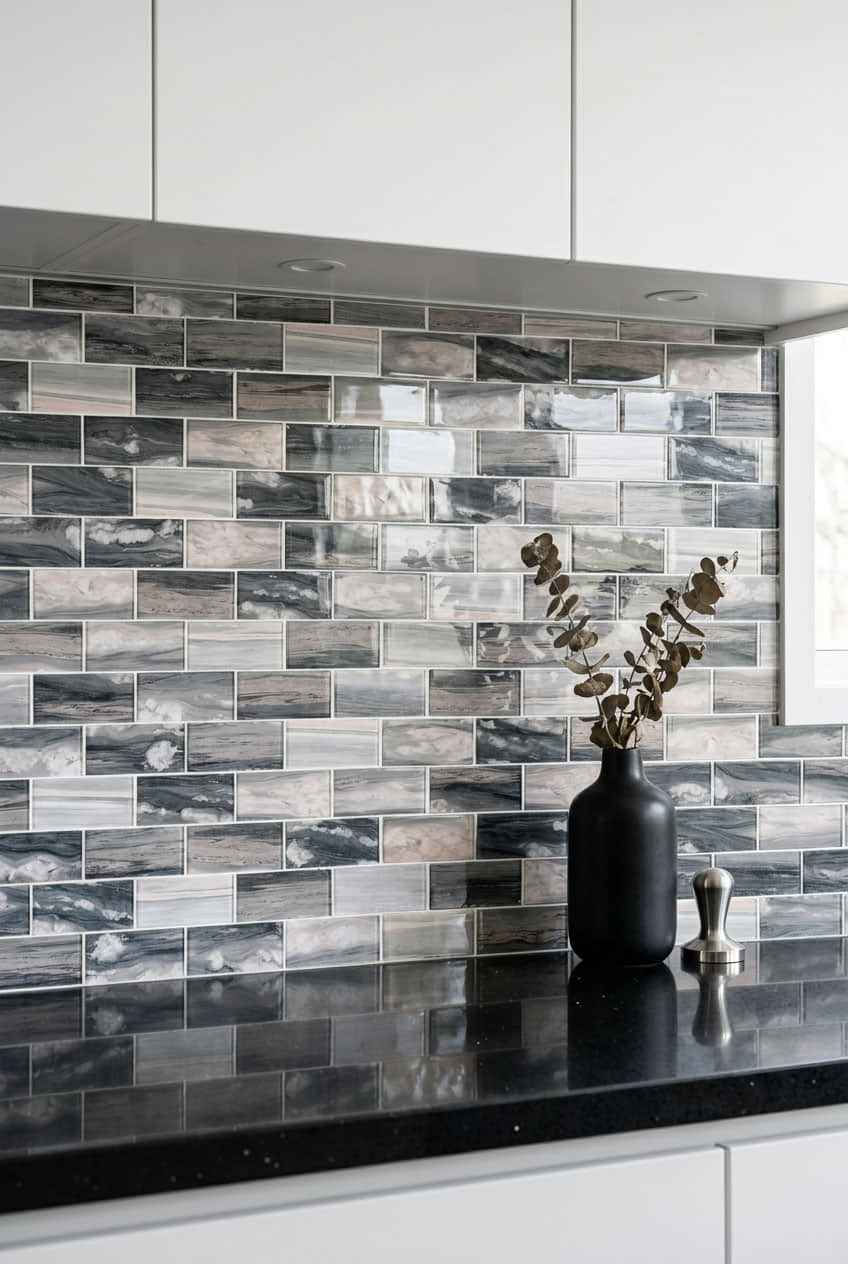 Gray Beige Subway Glass Kitchen Tile Gray Beige Subway Glass Kitchen Tile