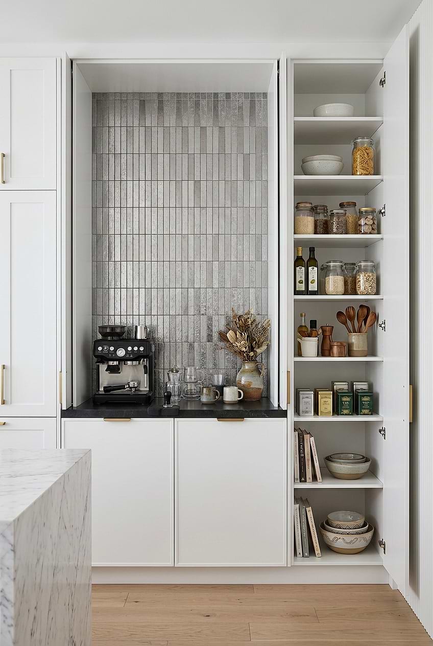 Gray Metallic Coffee Bar Tile BA6205