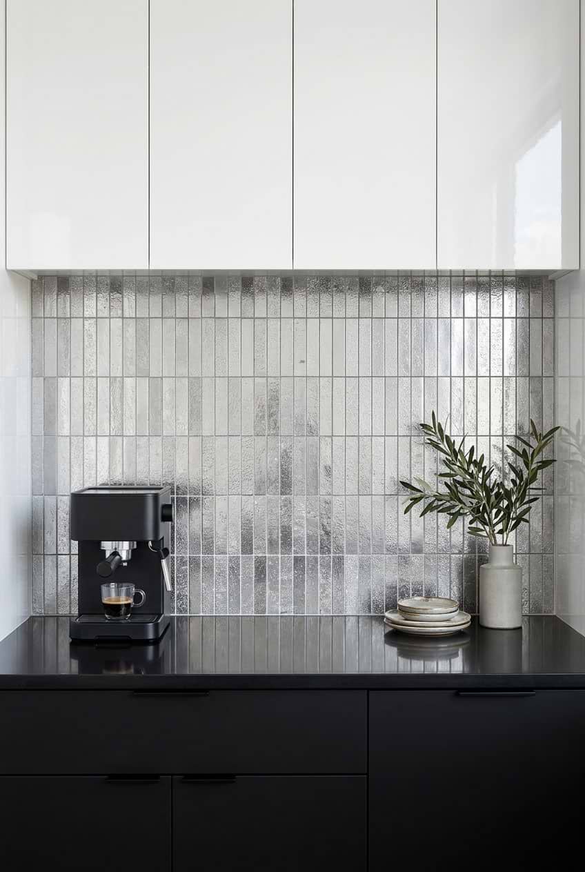 Gray Metallic Vertical Textured Mosaic Tile Gray Metallic Vertical Textured Mosaic Tile