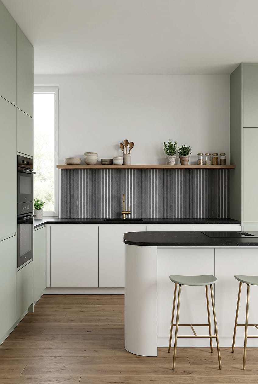 Long Slate Gray Modern Kitchen Tile BA1081
