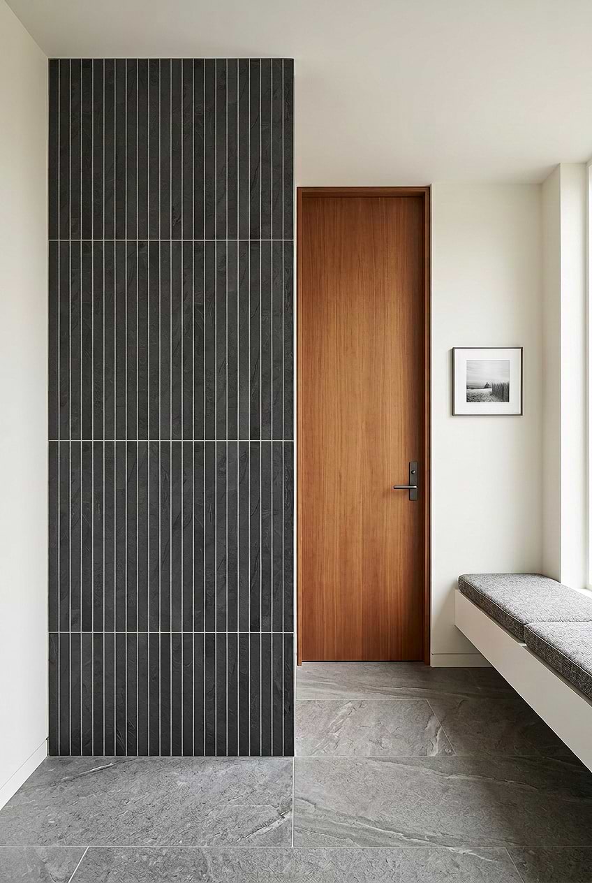 Modern Black Slate Long Entryway Tile BA1081