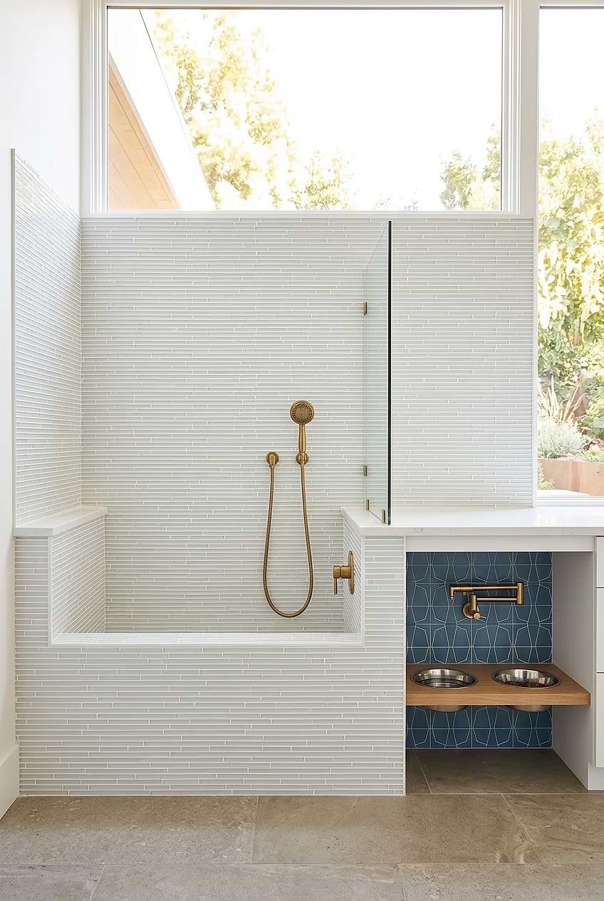 Modern White Linear Entryway Tile BA1164