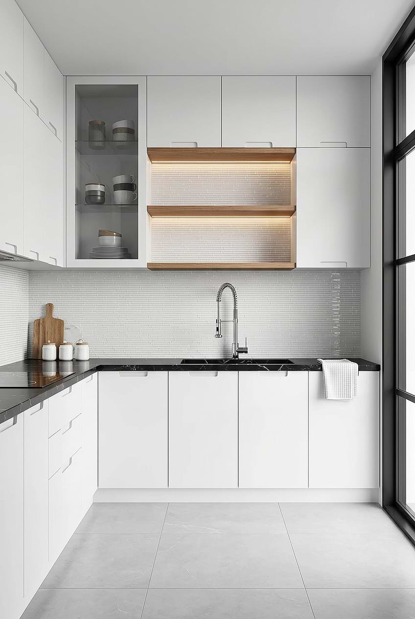 Modern White Linear Glass Tile BA1164