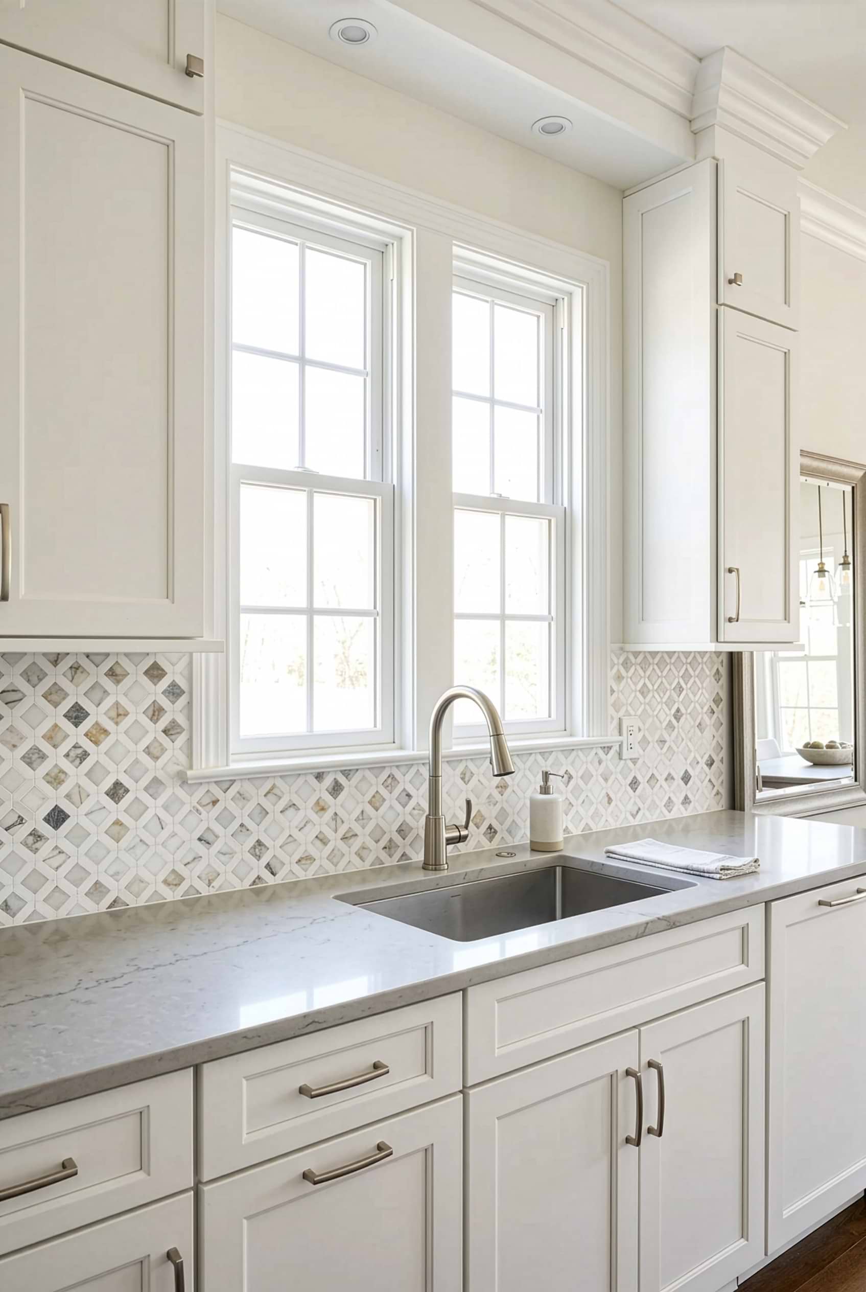 Multi Color Marble Diamond Mosaic Tile BA6313 Multi Color Marble Diamond Mosaic Tile BA6313