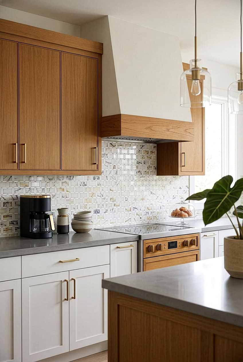 Multi Color Marble Mosaic Kitchen Tile BA6330
