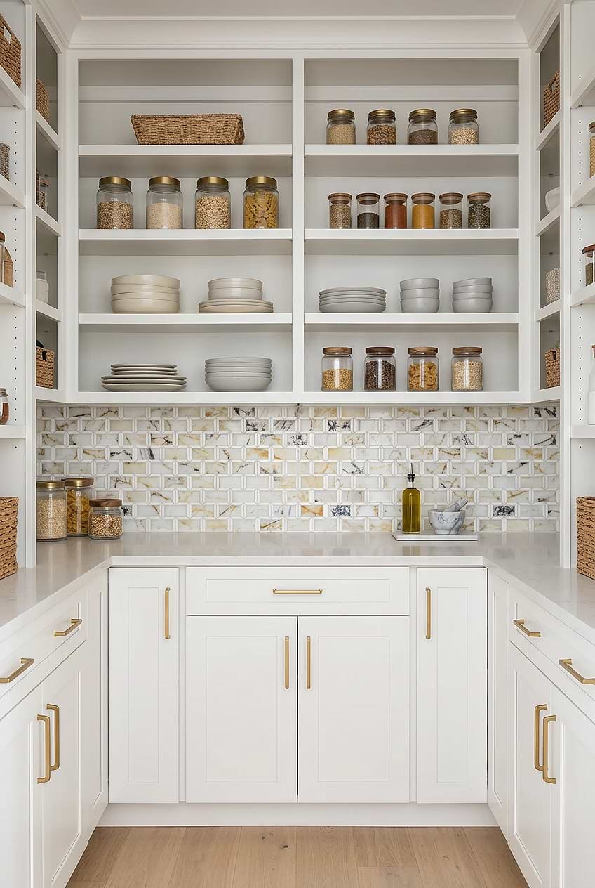 Multi Color Marble Pantry Backsplash BA6330