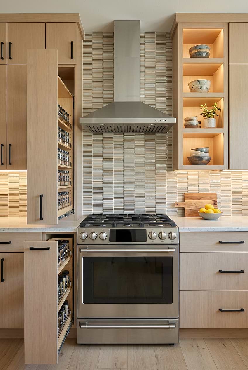 Rose Gold Glass Linear Mosaic Kitchen BA8006