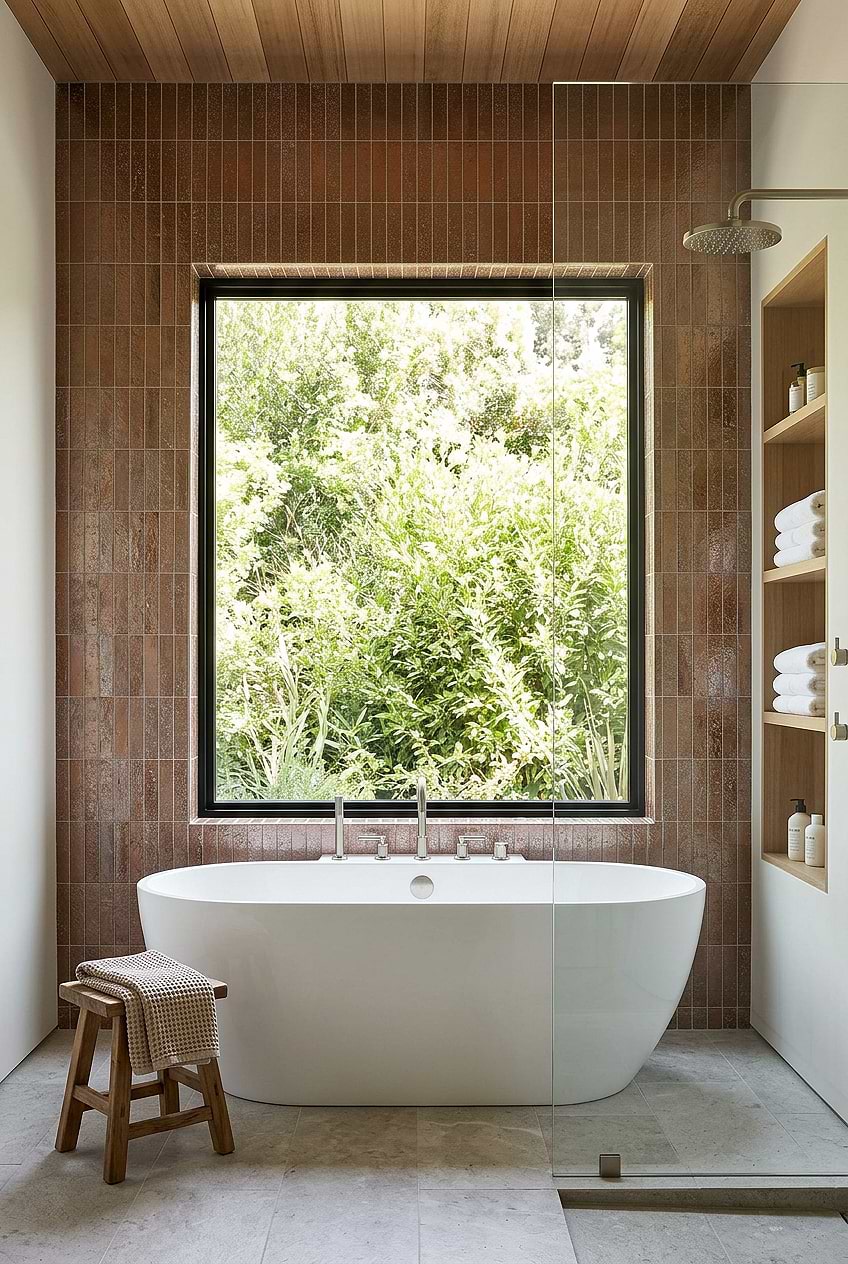 Rose Gold Metallic Bathroom Wall Tile BA6206