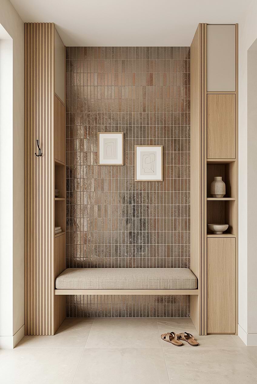 Rose Gold Metallic Entryway Accent Tile BA6206
