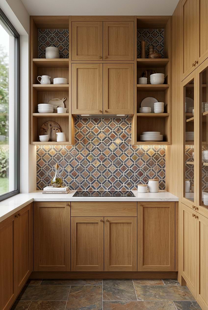 Rustic Diamond Slate Kitchen Tile BA1067