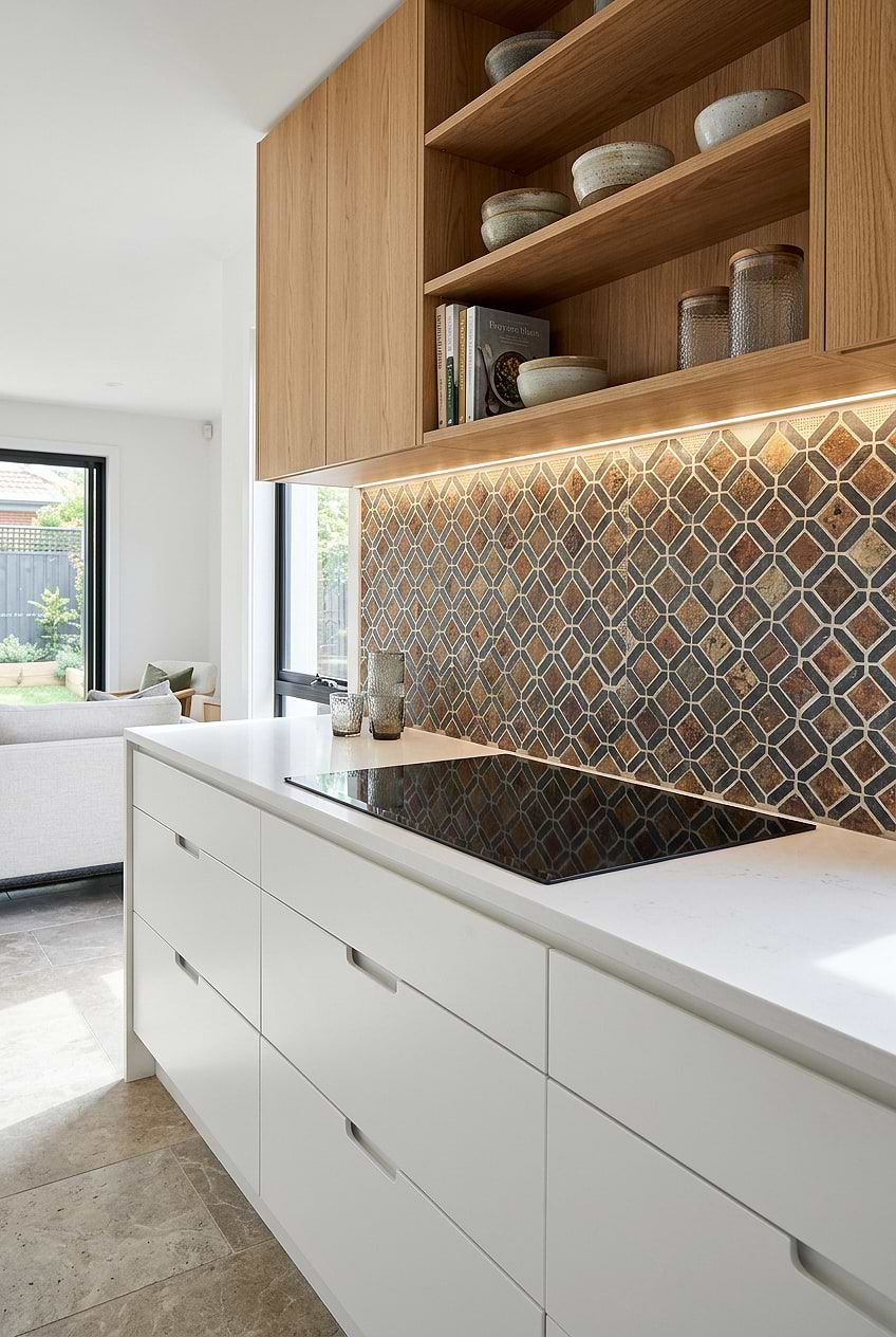 Rusty Brown Gray Diamond Slate Tile BA1067